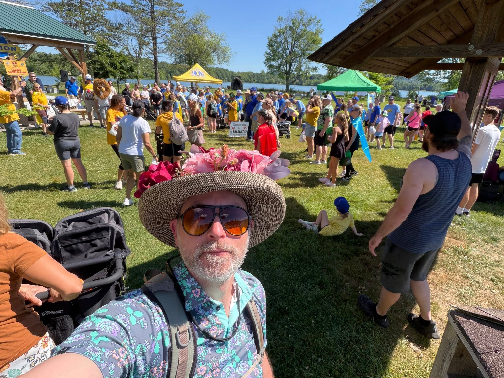 Selfie with the walk crowd in the background
